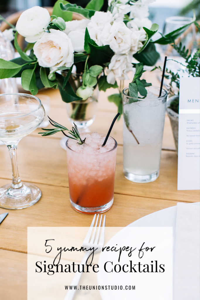 Signature Cocktail Ideas for your wedding, The Union Studio, NYC Wedding Planners