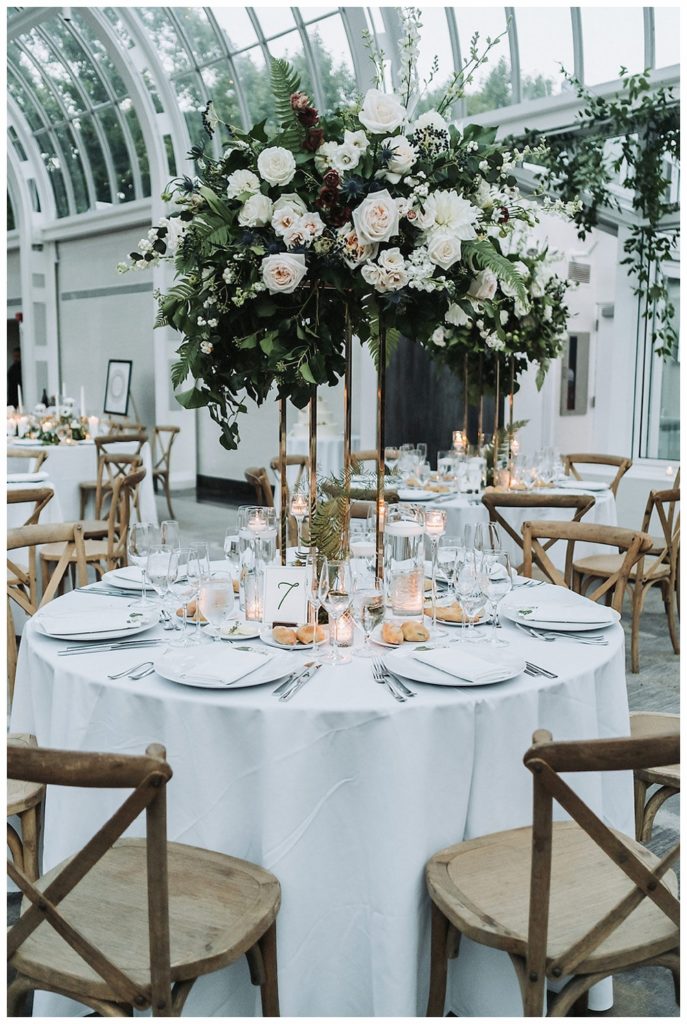 Garden style tall centerpiece, Rebecca Shepherd Floral Design, NYC Wedding Planner, The Union Studio
