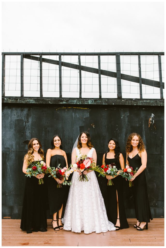 Black Bridesmaid Dresses, Brooklyn Wedding, The Union Studio